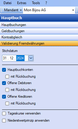 Validierung Fremdwährung Topal